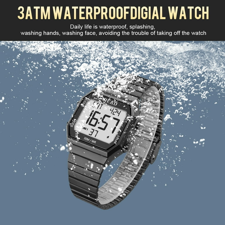 READ Men s Wristwatches Digital Watches Men s Sports Watches Unisex Digital Wristwatch Metal Case LCD Digital Watches Men s Digital Watches Walmart