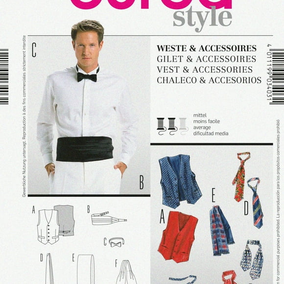 Gent's Elegance Kit: Vests, Cummerbund, Ascot, Necktie, Bow Tie, Scarf (Chest 36-50)