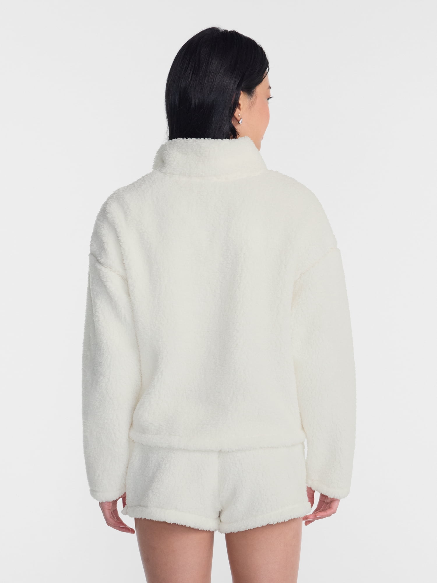 No Boundaries Faux Shearling Plush Pullover, Women's & Women’s Plus XXS-4X