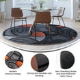 thumbnail image 6 of Masada Rugs Masada Rugs 7'x7' Round Modern Contemporary Round Area Rug in Orange, Gray, and Black, 6 of 10