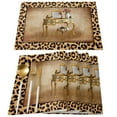 thumbnail image 3 of Mexico Stripes Leopard Print Animal Skin Texture Brown Table Runner Home Wedding Table Mat Centerpieces Decor Dining Tablecloth, 3 of 7