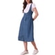 thumbnail image 4 of Vestido con tirantes INSPIRE CHIC para mujer, vestido midi de mezclilla con botones en la parte delantera y cuello en U clásico, con bolsillos, talla XL, color azul, 4 of 6