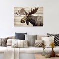 thumbnail image 4 of ZHONGYUTONG Large Moose Wall Art Wildlife Canvas Pictures Rustic Forest Wilderness Animal Painting Elmer Moose Artwork for Home Cabin Wall Decor Frame (16.00" x 24.00"), 4 of 6