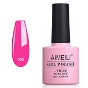 AIMEILI Soak Off UV LED Gel Nail Polish - Neon Peachy Pink (056) 10ml