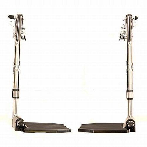 Invacare Wheelchair Hemi Footrests with Aluminum Footplates And Heel Loops, 1 Pair, T93HAP