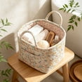 thumbnail image 4 of Large Foldable Floral Laundry Storage Hamper Portable Zipper Organizer Basket For Bedroom Household Clothes Storage, 4 of 5