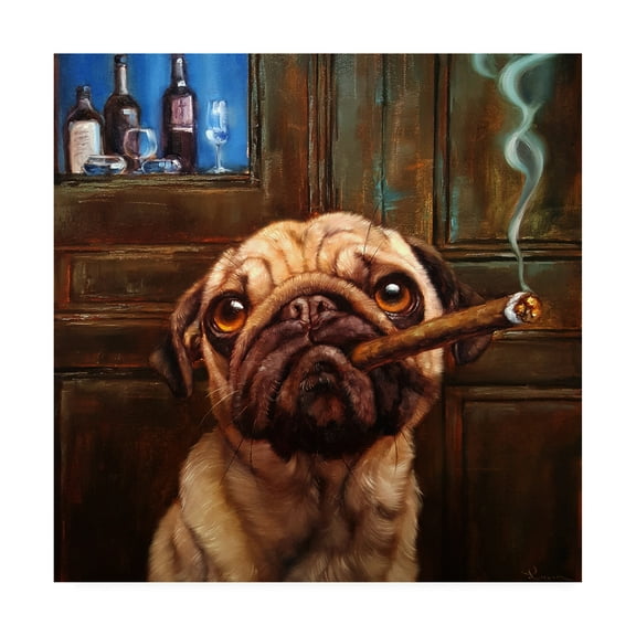 Trademark Fine Art 'Uptown Pug' Canvas Art by Lucia Hefferna