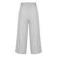 thumbnail image 4 of Babysbule Pants for Women Women's Multiple Solid Color Cotton Linen Loose Casual Wide Leg Capris, 4 of 5