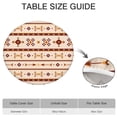 thumbnail image 6 of Stretchable Bohemian Floral Print Tablecloth - Elastic Edge Fits 52 to 56 Inch Round Tables - Machine Washable Table Cover for Kitchen, 6 of 7
