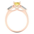 thumbnail image 4 of 2.5 ctw 3 Stone Anniversary Ring for Women | Oval Cut Simulated Yellow Diamond | Hyperallergenic Solid 18K Rose Gold, 4 of 5