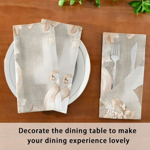 Satin Native Fab Cotton Dinner Napkin Soft Cream Pumpkin Elegance Reusable