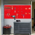 thumbnail image 2 of Peg Board,Pegboard Rack Garage Storage Steel Horizontal Peg Board Pack,Steel Pegboard Heavy Duty- 4 Pack 12-Inch X 24-Inch Metal Peg Board Tool Organization Panels (Red), 2 of 12