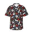 thumbnail image 1 of Fotbe Paw And Bones Camisa Hawaiana para Hombre Unisex – Camisa Casual de Verano con Botones de Manga Corta de Algodón y Lino,Large, 1 of 7