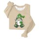 thumbnail image 4 of Camiseta de Manga Larga de la Mujer Grinch Navidad Impresa Casual con Detalle de la Manga Festiva, Camisetas de Navidad de Manga Larga de la Mujer, 4 of 5