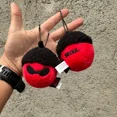 thumbnail image 4 of (Bulletproof Youth League) 2 pcs Chestnut Oak Fruit Plush Keychain Bag Pendant（red black）, 4 of 5