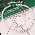 thumbnail image 2 of Shenmeida 3Pcs/set Elegant Faux Pearl Necklace Hook Earrings Bracelet Jewelry Set Simulated Pearl for Women Gift, 2 of 7