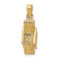 thumbnail image 5 of 14K Yellow Gold Polished Finish 3-Dimensional Beach Lounge Chair Charm Pendant, 5 of 5