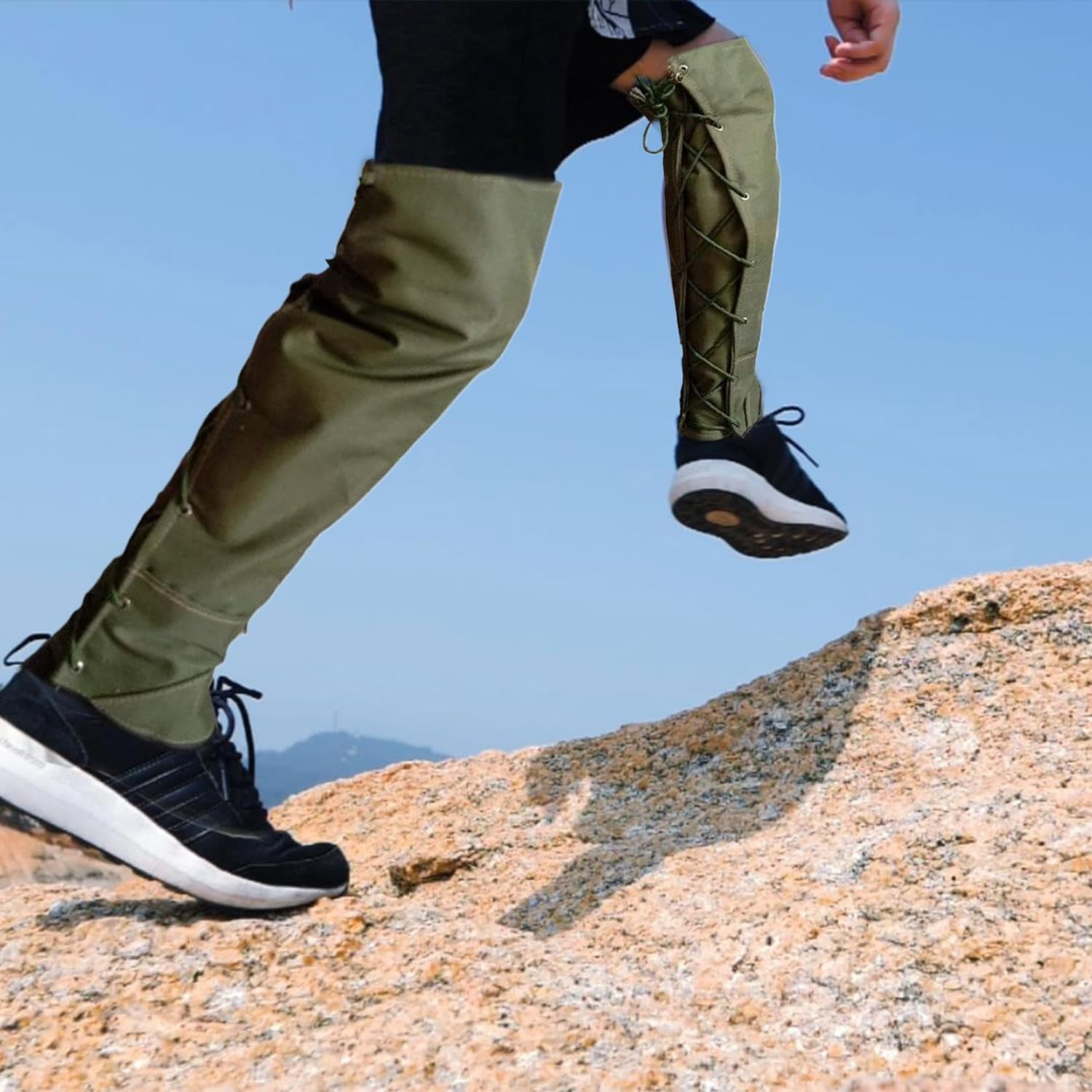 Snake Gaiters for Hiking:Boot Gaiters for Men Women,Waterproof Snow Gaiters Legs Guards for Hiking Hunting Boots,Legs Gaiters for Snake Bite Protection with Adjustable Rope,22Inch