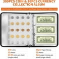 thumbnail image 4 of Coin Collection Book Holder for Collectors, Fireproof Coin Album with 300 Pockets Coins Collecting & 36 Sleeves Money Storage Case for Coin Currency Collection, Bill，Pennies, Quarters, Stamp, 4 of 5