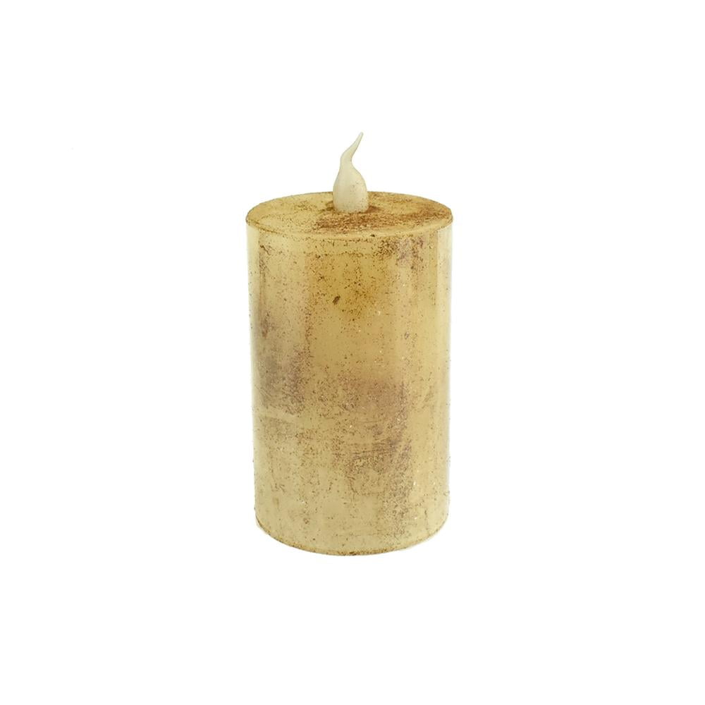 Battery Operated LED Votive Candle with BuiltIn Timer, Tan, 3Inch