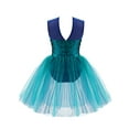thumbnail image 2 of iiniim Girls Kids Shiny Sequins Ballet Leotard Gym Dress Ballerina Tulle Jumpsuit for Stage Performance Costume, 2 of 7