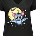 thumbnail image 4 of Inktastic Halloween Bat Women's Plus Size V-Neck T-Shirt, 4 of 5