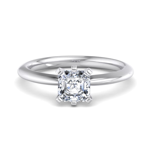 Eloya Jewel 14K White Gold Over Engagement Ring - 1.5 Ct Asscher Cut Lab Created Diamond Engagement Ring - Stunning Solitaire Ring for Women's - Great for Proposals - Memorable Gift for Her