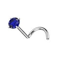 thumbnail image 3 of Titanium Nose Ring Screw Stud 20  18 Gauge 1/4" with Prong Round Gem, 3 of 10