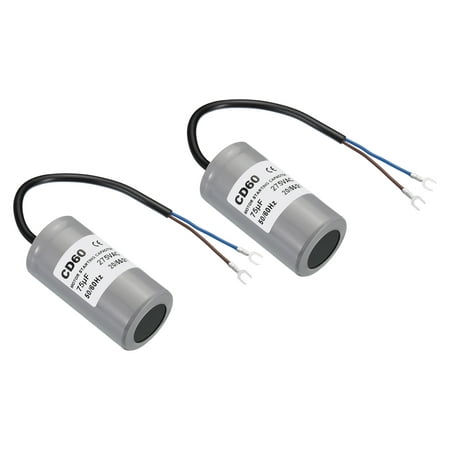 

Uxcell CD60 Running Capacitor 75uF 275V 2 Wires 50/60Hz 84.5x42.5mm Motor Starting Capacitor 2 Pack