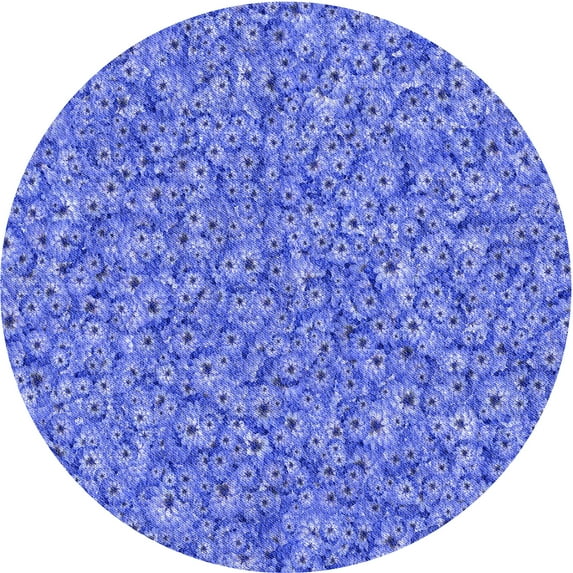 Ahgly Company Indoor Square Patterned Sky Blue Dress Blue Area Rugs, 3' Square