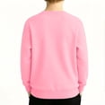 thumbnail image 4 of Lumtrix Girls Long Sleeve Sweatshirts Cute Crewneck Oversized Pullover Casual Solid Color Tops Pink 160, 4 of 8