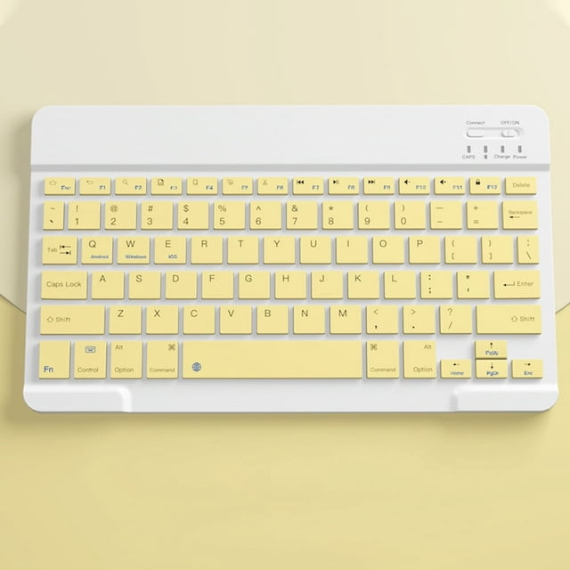 HLONK Bluetooth Keyboard & Mouse - Portable Wireless Keyboard and Mouse Set for Android PC and Tablet | Electronic Accessories Sale for Your Happy Life(White)