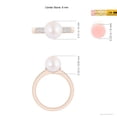 thumbnail image 5 of ANGARA Japanese Akoya Cultured Pearl and Diamond Accents Ring in 14K Rose Gold for Women | June Birthstone, Birthday, Anniversary, Jewelry Gift for Women | Pearl Ring, 5 of 9