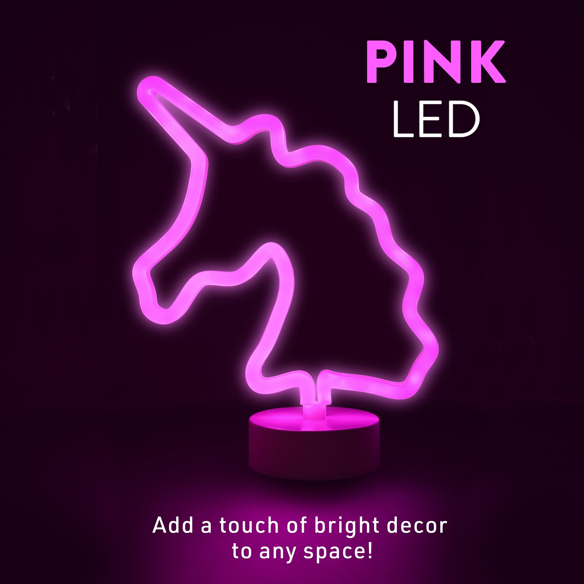 Xtreme Lit 10" Purple Unicorn Table Neon Lamp, 4 Hour Timer, Battery Powered 3 AA Batteries