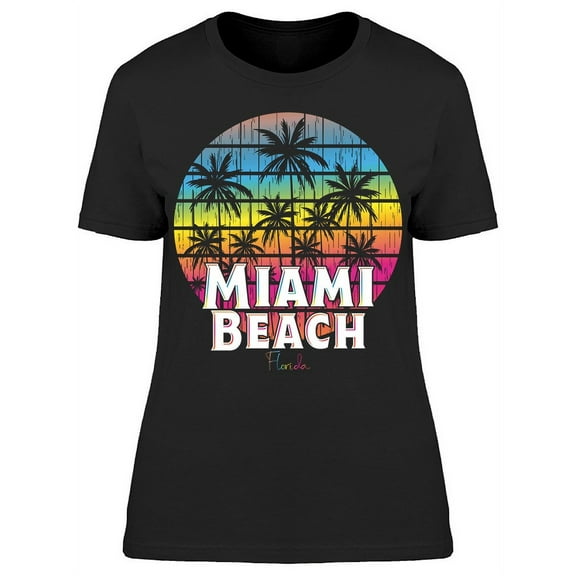 Miami Beach, Palmscape T-Shirt Women -Image by Shutterstock, Female XX-Large