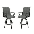 thumbnail image 2 of Mondawe Patio Dining Chair Aluminum Outdoor 360° Swivel Chair Bar Stool w/ Blended Fabric Seat & Backrest (Set of 2), 2 of 8