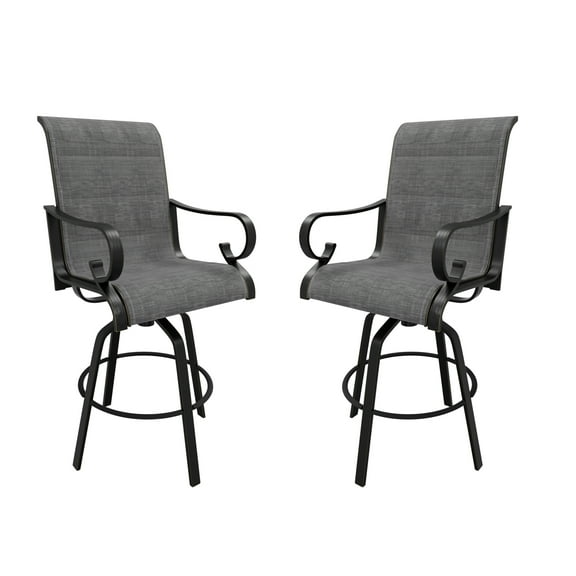 Boyel living Outdoor Swivel Bar Chair, Can Be Rotated 360° For Outdoor/Indoor Gray