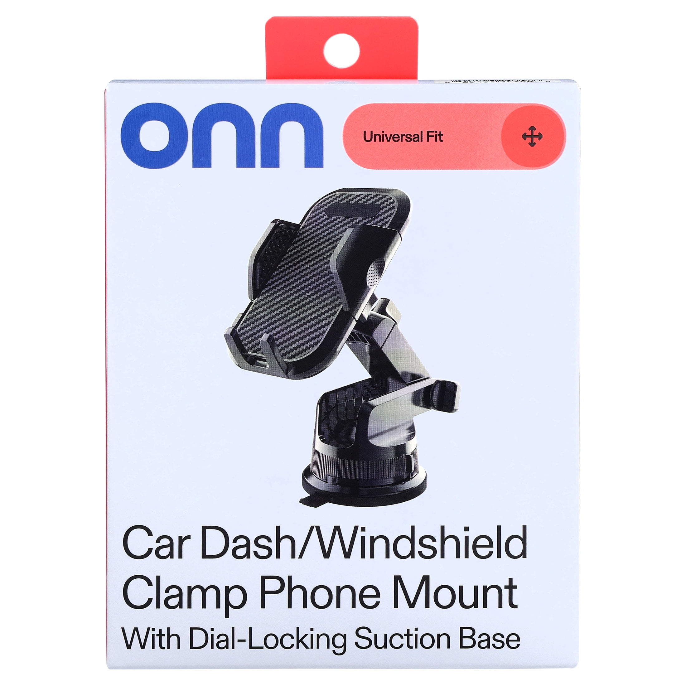 onn Car Dash/Windshield Clamp Universal Phone Mount