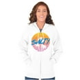 thumbnail image 3 of Salty Retro 80s 90s Sunset Beach Vibe Womens Plus Size Graphic Zipper Hoodie Brisco Brands 2X, 3 of 5