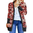 thumbnail image 1 of Femmes Noël Cardigan à Manches Longues Mi-Longues Outwears, 1 of 3