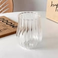 thumbnail image 3 of Set of 2 Drinking Glassware Ribbed Glass Cups Tulip Shape Wine Beverage Milk Glasses for Daily Use, Hosting, Home Bar, Evening Party, Birthdays, Shower, Housewarming Gift, 3 of 5