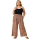 thumbnail image 4 of Pantalón De Salón De PierAncPaMujer TalGrande Estilo Boho Palazzo marrón 4X Agnes Orinda, 4 of 7