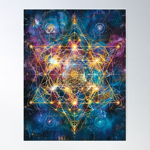 Sacred Geometry Abstract Art Poster Wall Art, Modern Wall Decor For Living Room Bedroom, 8x12 UNFRAMED