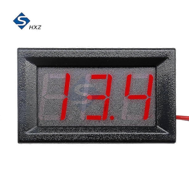 Voltímetro digital de 0,56" CC de 4,5 V a 30 V, medidor de panel de voltaje rojo/azul para vehículos eléctricos, motocicletas y automóviles de 6 V y 12 V s202412245115