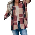 thumbnail image 4 of Xuanfei Women Plaid Open Front Long Sleeve Cardigan, 4 of 7