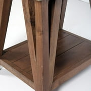 Alaterre Furniture Brookside 22W Wood and Concrete-Coated Top Wood End Table