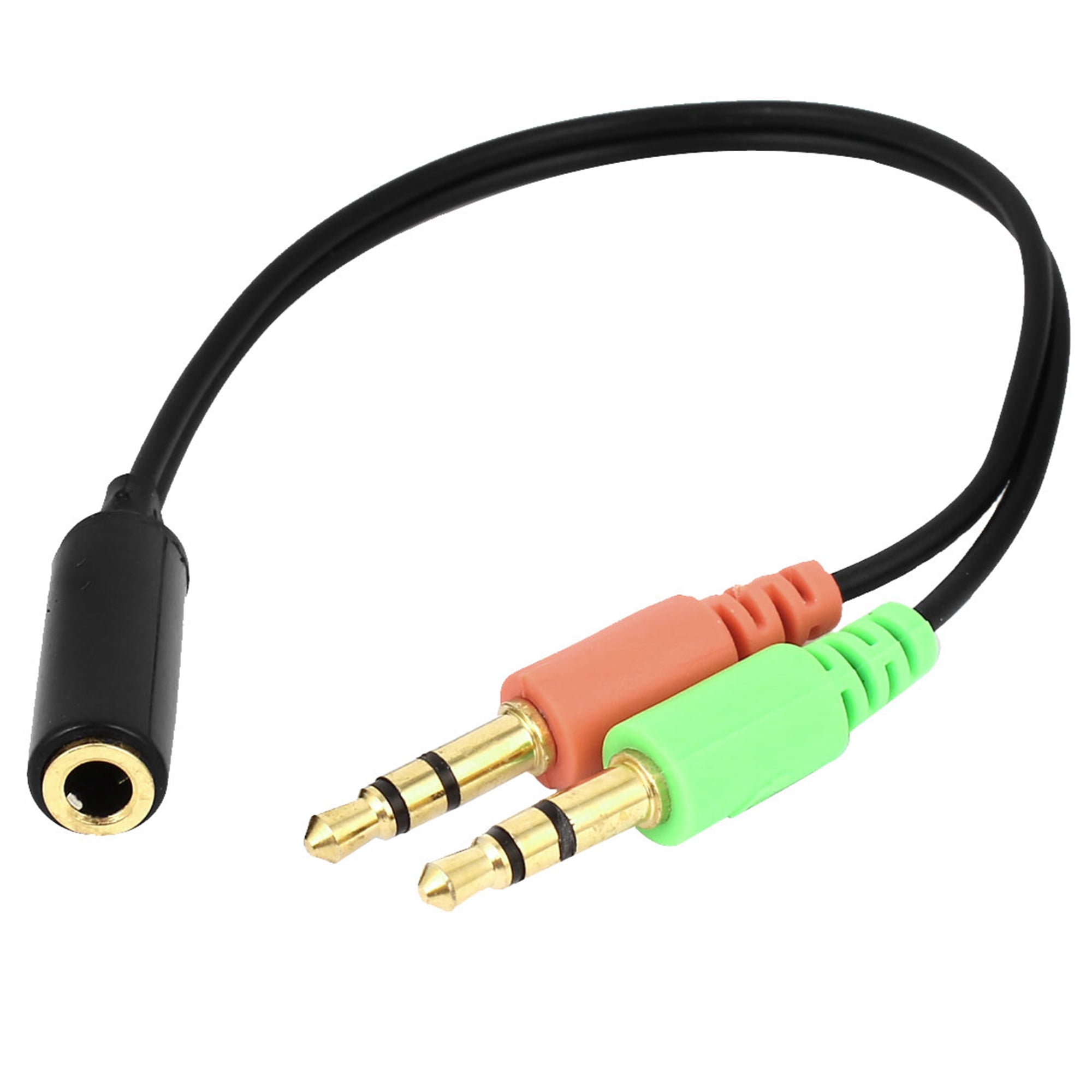Computer Cables 10pcs Gold 3.5mm Stereo Male to Dual 2X RCA Female Y Splitter Audio Adapter Connector Cable Length: 0, Color: Gold
