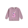 thumbnail image 2 of BemeyourBBs Toddler Baby Girl Birthday Sweatshirts Outfits 1 2 3 4 5 6 7 Years Old Birthday Clothes Letter Embroidery Long Sleeve Crewneck Sweater Shirt Pullovers Spring Fall Winter Tops, 2 of 10