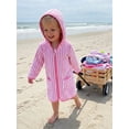 thumbnail image 4 of BemeyourBBs Kids Toddler Baby Girl Boy Terry Swim Cover Up Summer Beach Towel Swimsuit Coverups Baby Poncho For Kids Zip Up Long Sleeve Striped Hooded Bathing Suit Cover Up One Piece Swimsuits, 4 of 9