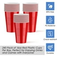 thumbnail image 5 of 240 Pack 16 oz Disposable Plastic Cups, Red Party Plastic Cups for Parties, Picnics and BBQ, 5 of 8